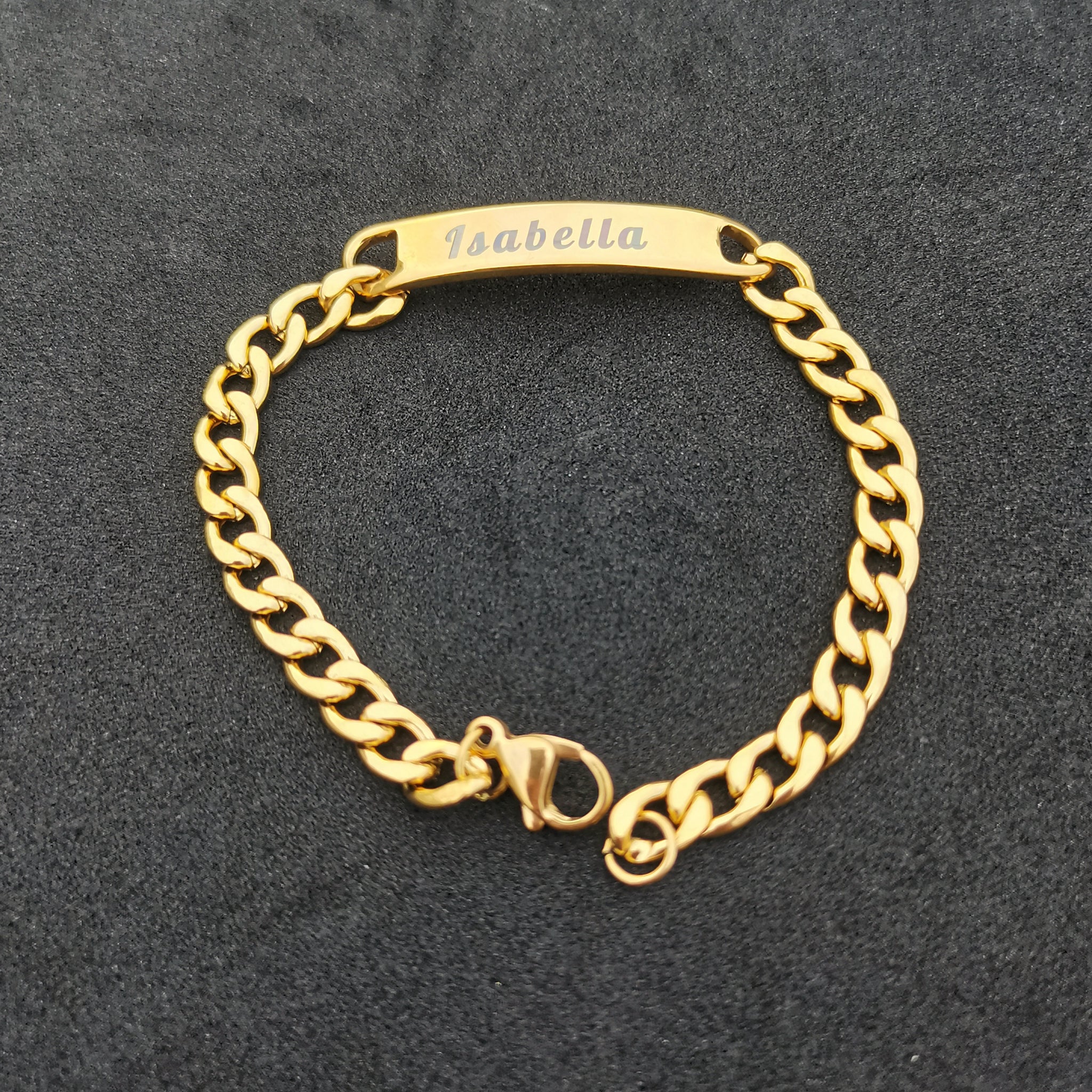 Personalized Name Bracelet With Chain Link
