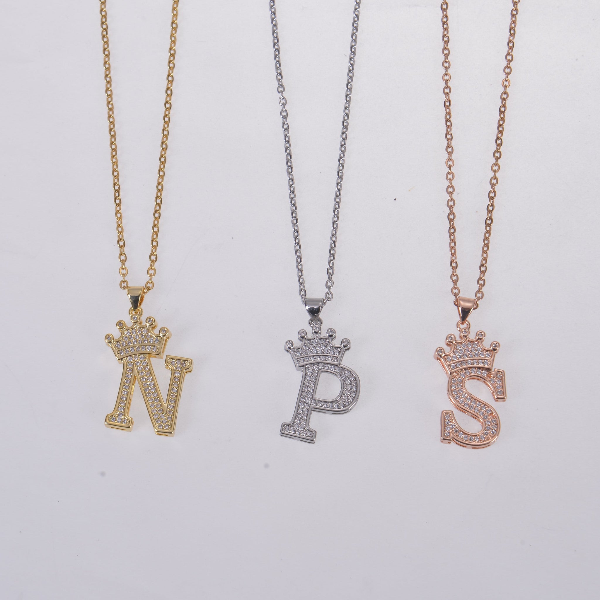 Diamond Bedazzled Initial Necklace
