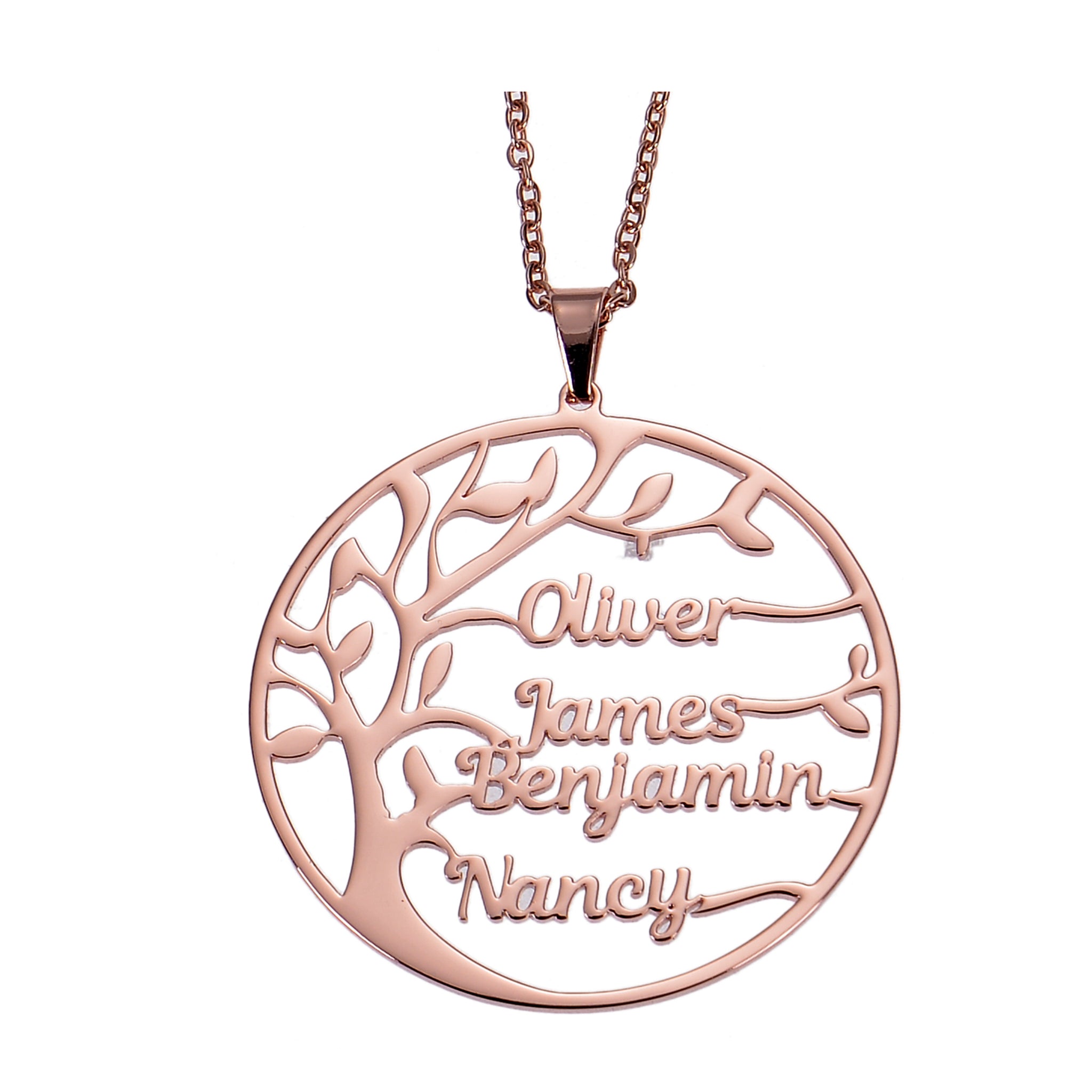 circle family name necklace