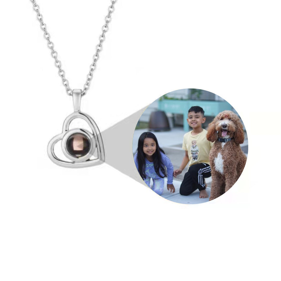 heart photo projection necklace